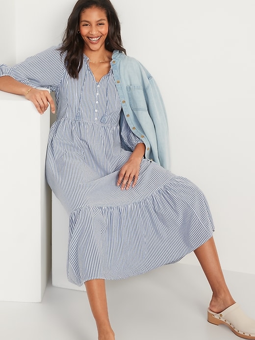 Image number 3 showing, 3/4-Sleeve All-Day Maxi Swing Dress