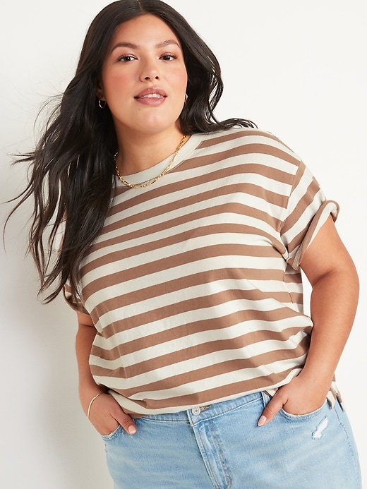 Image number 7 showing, Short-Sleeve Vintage Striped Easy T-Shirt for Women