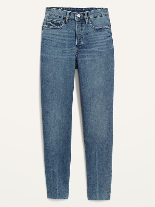 Image number 4 showing, High-Waisted Button-Fly OG Straight Cut-Off Jeans for Women