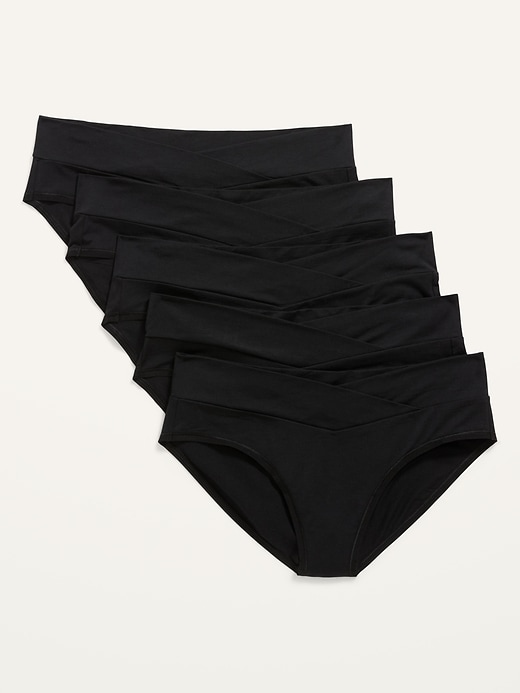 View large product image 1 of 1. Maternity 5-Pack Low-Rise Supima&#174 Cotton-Blend Below-Bump Bikini Underwear