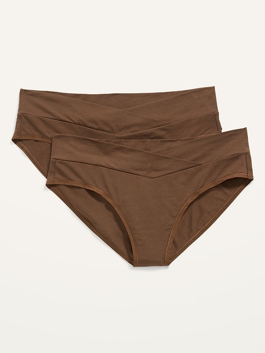 Old Navy Maternity 2-Pack Low-Rise Supima&#174 Cotton-Blend Below-Bump Bikini Underwear. 1