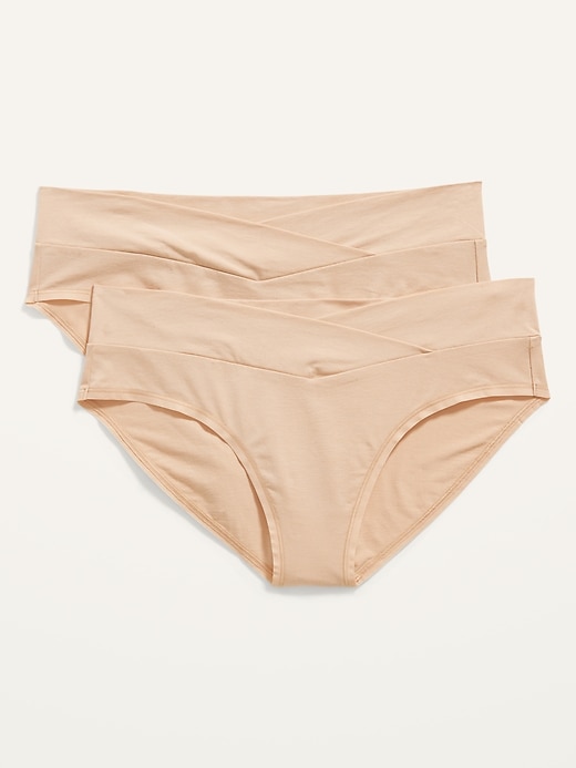 Old Navy Maternity 2-Pack Low-Rise Supima&#174 Cotton-Blend Below-Bump Bikini Underwear. 1