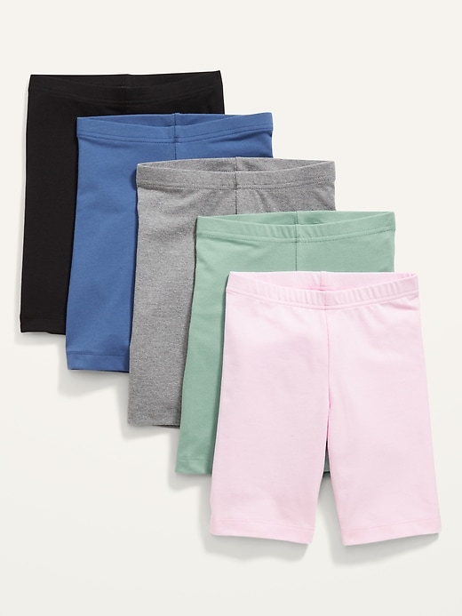 View large product image 1 of 1. Long Biker Shorts 5-Pack for Girls