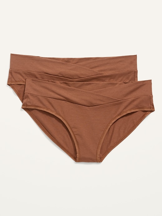 Maternity 2-Pack Low-Rise Supima&#174 Cotton-Blend Below-Bump Bikini Underwear