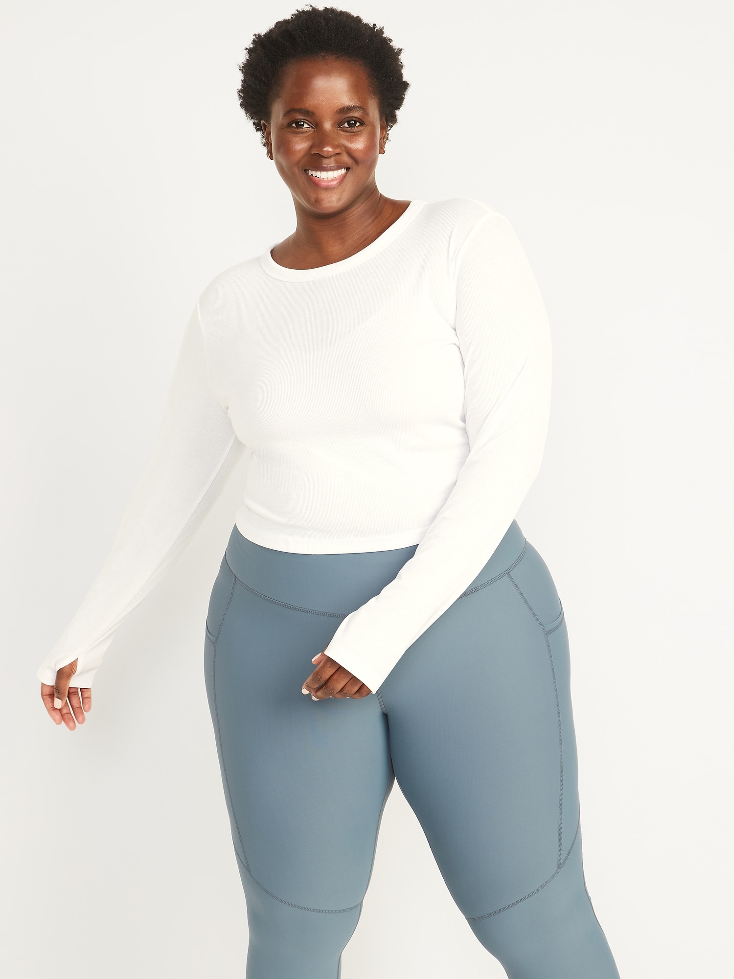 UltraLite Long-Sleeve Crew-Neck Ribbed Cropped Top for Women | Old Navy