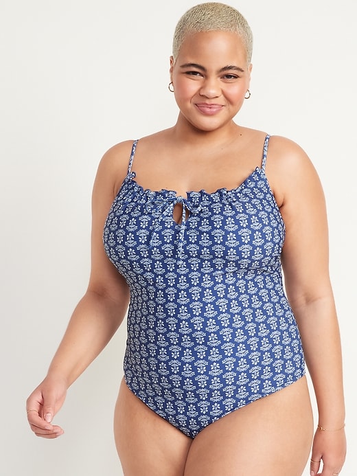 Old Navy Gathered Keyhole One-Piece Swimsuit for Women. 1