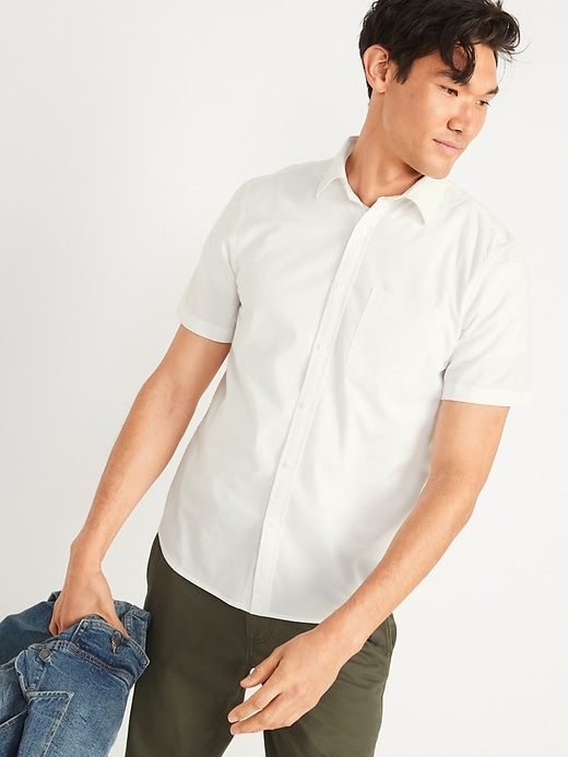 Image number 1 showing, Built-In Flex Everyday Short-Sleeve Oxford Shirt