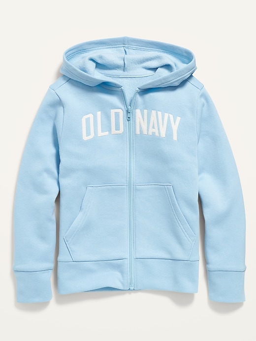 View large product image 1 of 2. Gender-Neutral Logo Zip Hoodie for Kids