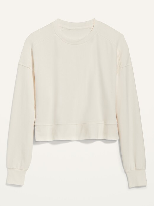 Image number 3 showing, Long-Sleeve Live-In Cropped French-Terry Sweatshirt for Women