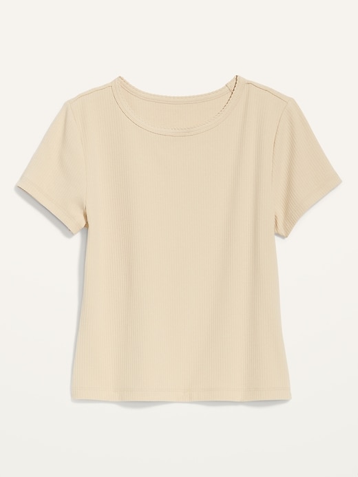 Fitted Short-Sleeve Cropped Rib-Knit T-Shirt for Women | Old Navy