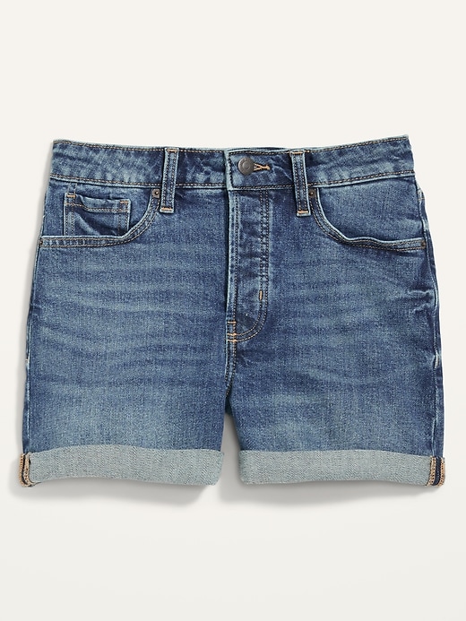 Image number 4 showing, High-Waisted Button-Fly OG Straight Jean Shorts -- 3-inch inseam