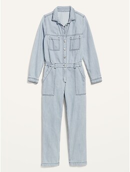 Railroad Stripe Workwear Jean Jumpsuit for Women | Old Navy