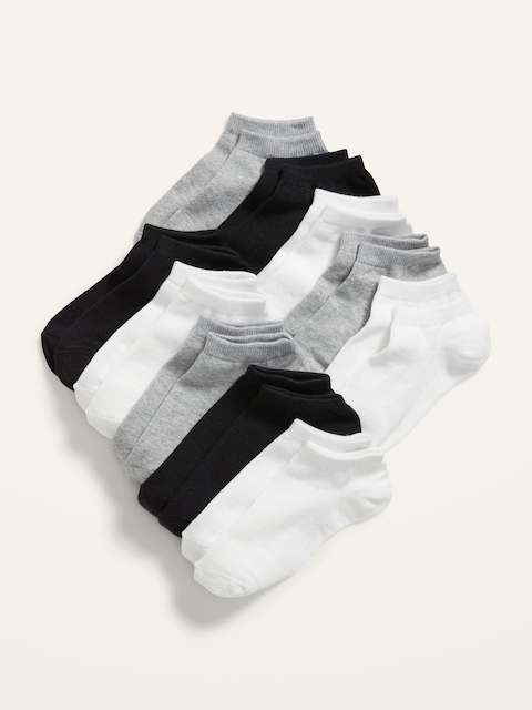 Gender-Neutral Ankle Socks 10-Pack for Kids - Gray