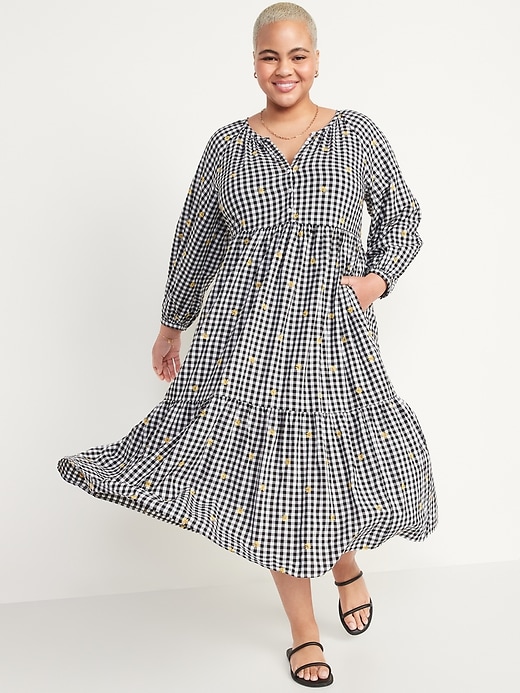 Old Navy - Printed Button-Front All-Day Midi Swing Dress for Women