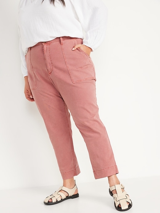 Image number 7 showing, High-Waisted Straight Canvas Workwear Pants