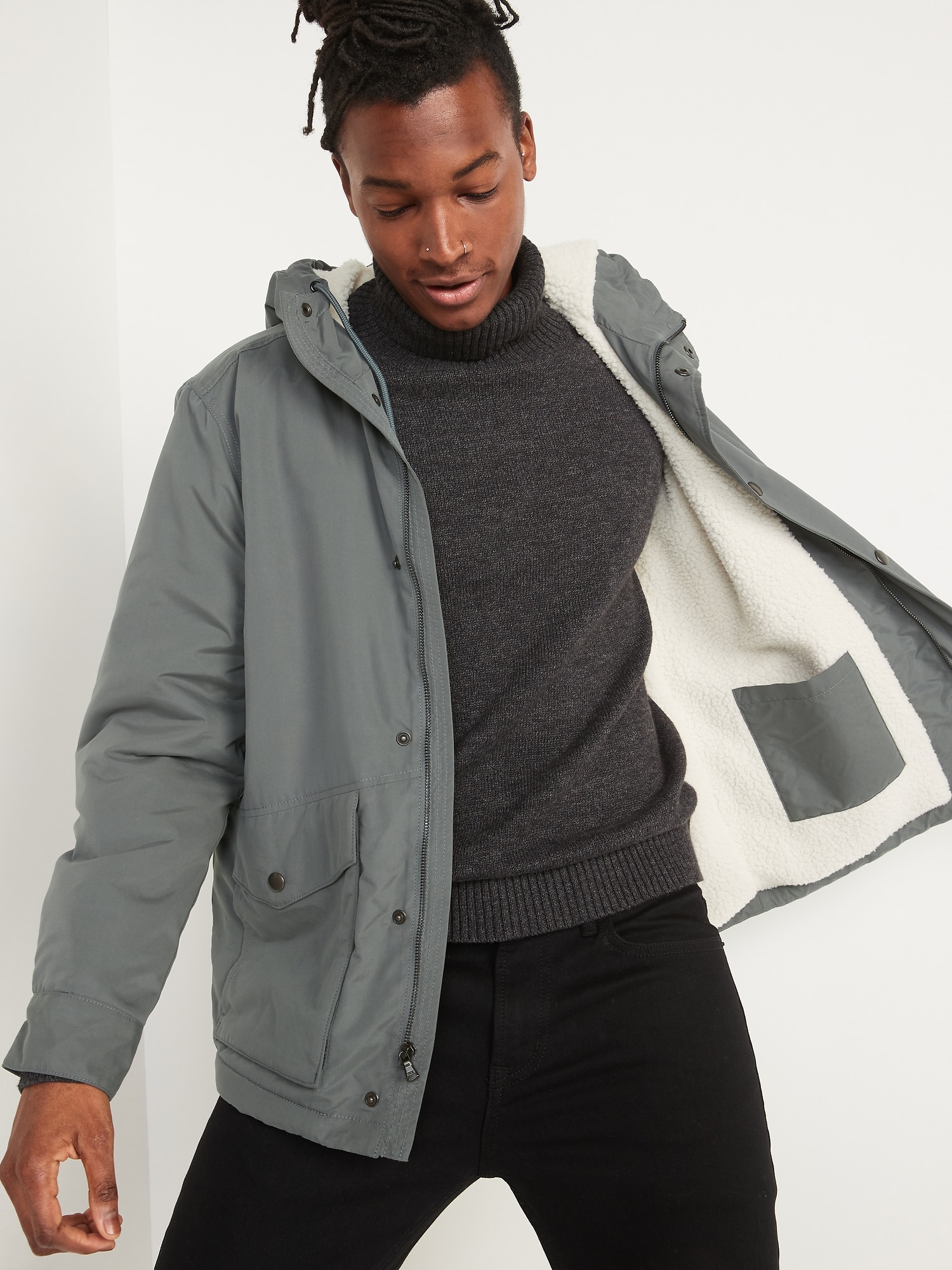 Old navy mens sherpa jacket sale