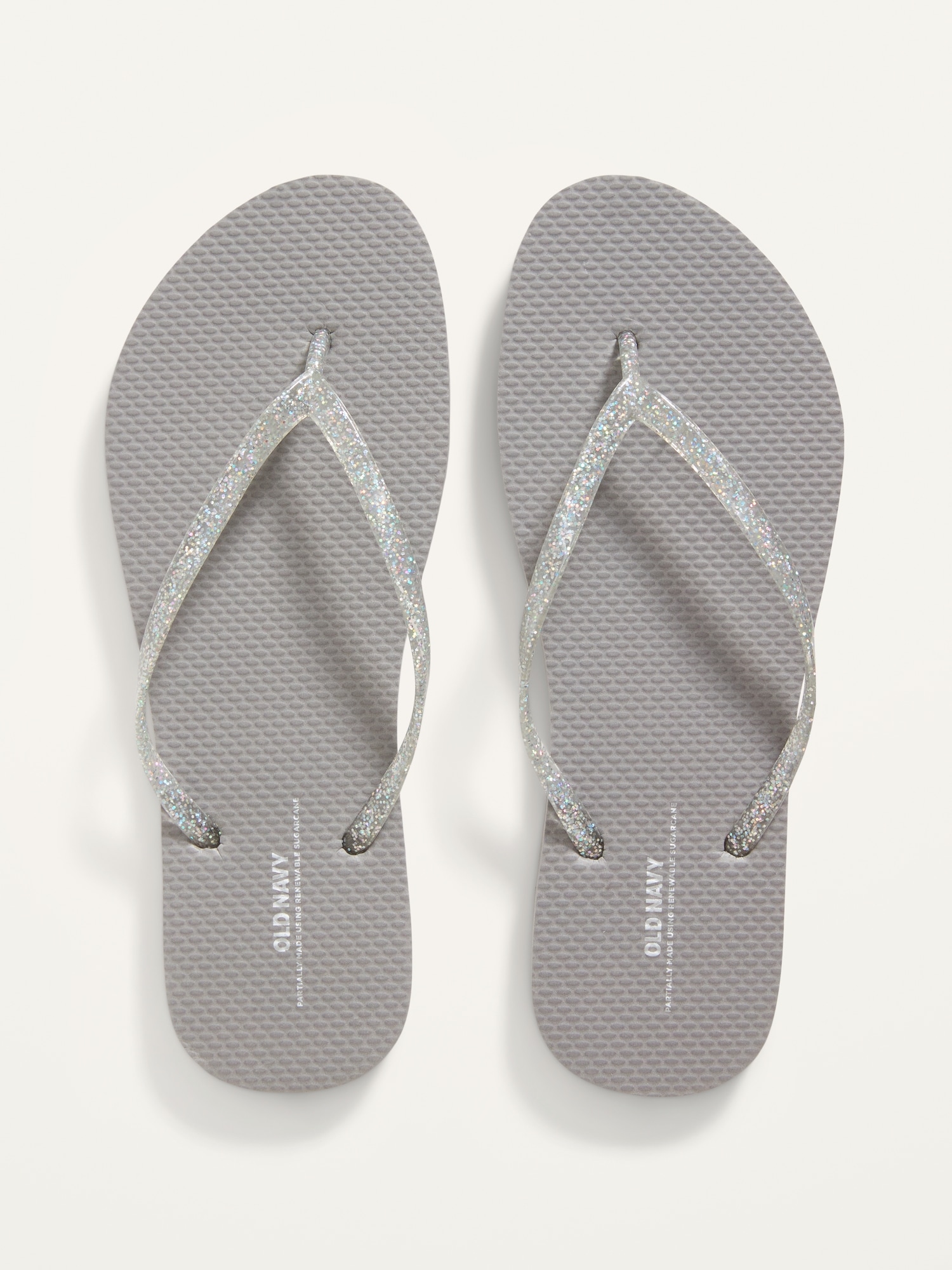 Old Navy Flip-Flop Sandals for Women (Partially Plant-Based) silver. 1