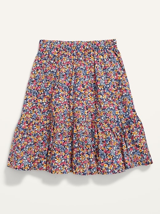 View large product image 1 of 3. Tiered Printed Midi Skirt for Girls