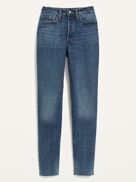 Image number 4 showing, Curvy High-Waisted Button-Fly OG Straight Cut-Off Jeans