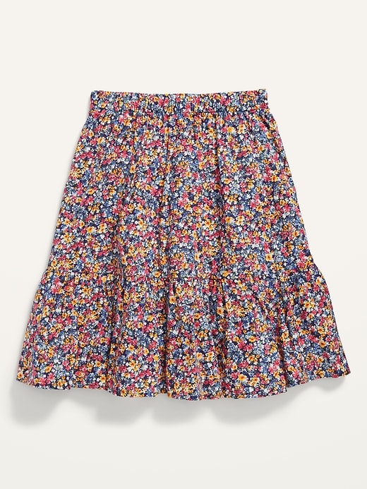 View large product image 2 of 3. Tiered Printed Midi Skirt for Girls