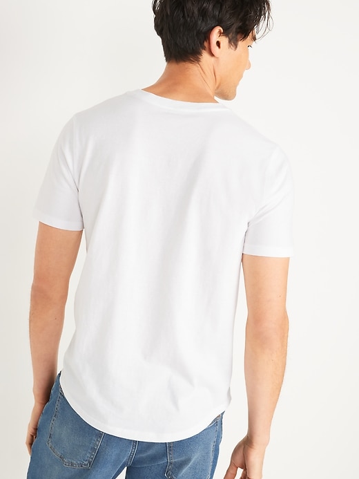 Image number 2 showing, Curved Hem Short-Sleeve Henley T-Shirt