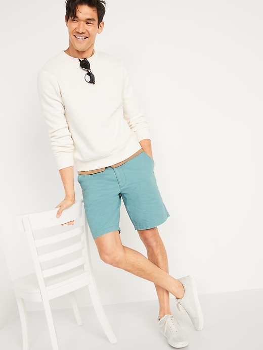 Image number 3 showing, Straight Lived-In Khaki Non-Stretch Shorts - 9-inch inseam