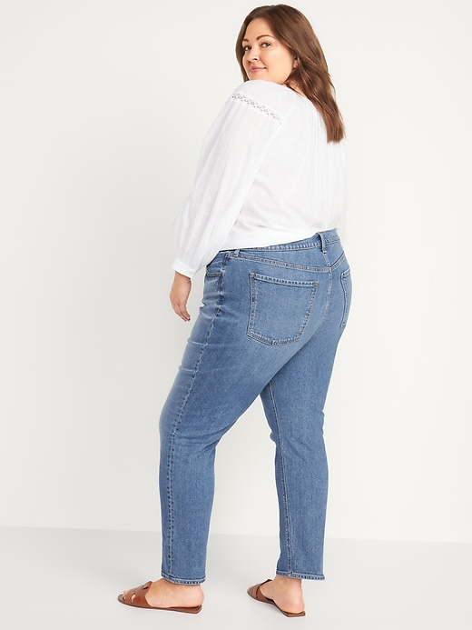 Image number 8 showing, Mid-Rise Boyfriend Straight Jeans for Women