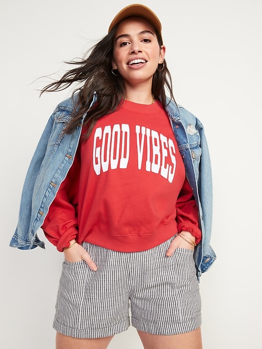 Image number 3 showing, High-Waisted Railroad-Stripe Linen-Blend Shorts -- 3.5-inch inseam