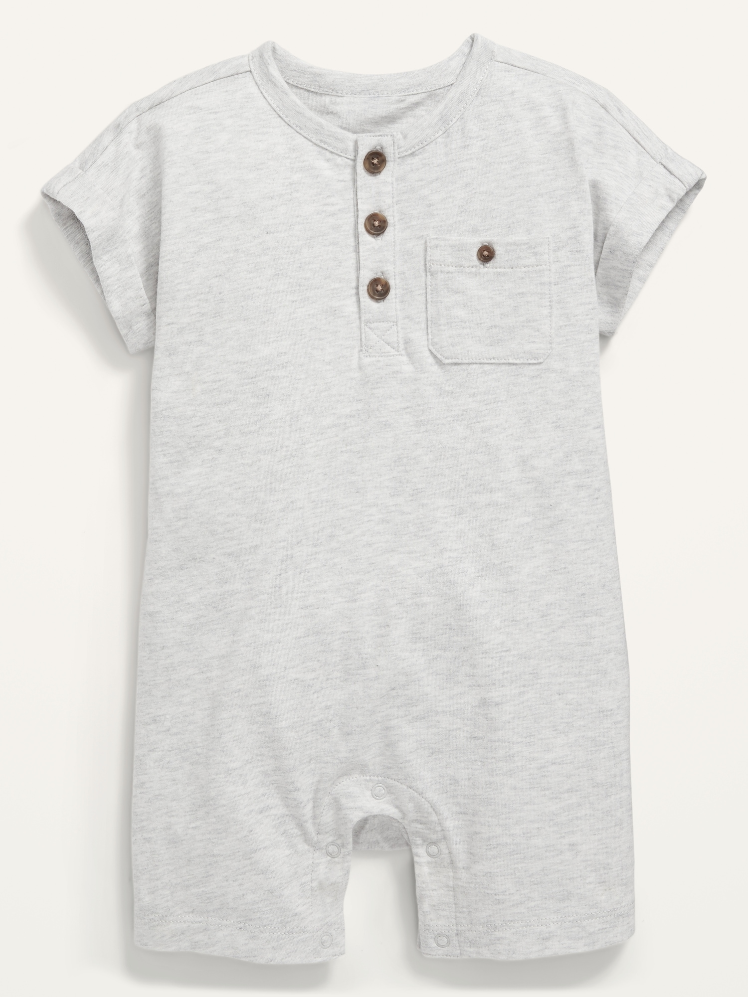 Short-Sleeve Henley Romper for Baby | Old Navy