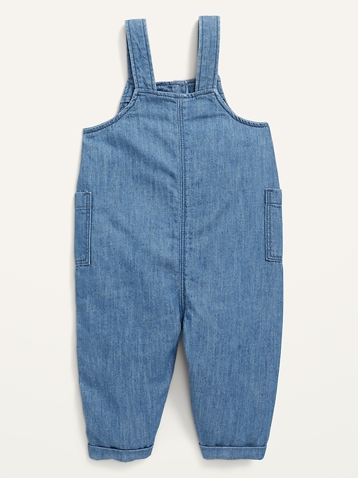 View large product image 2 of 2. Unisex Chambray Utility Overalls for Baby