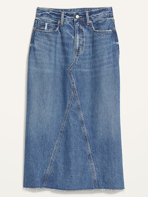 Stretch Jean Maxi Skirt for Women 