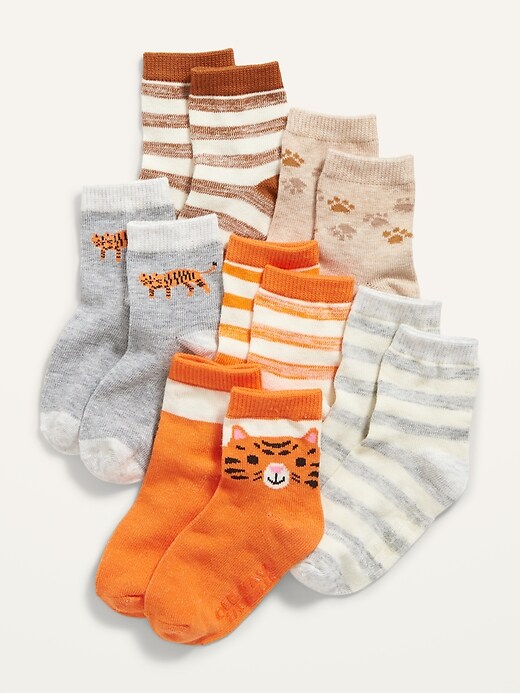 View large product image 1 of 2. Unisex Crew Socks 6-Pack for Toddler & Baby