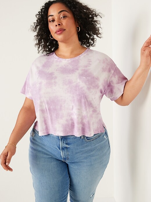 Image number 7 showing, Short-Sleeve Cropped Oversized Tie-Dye T-Shirt