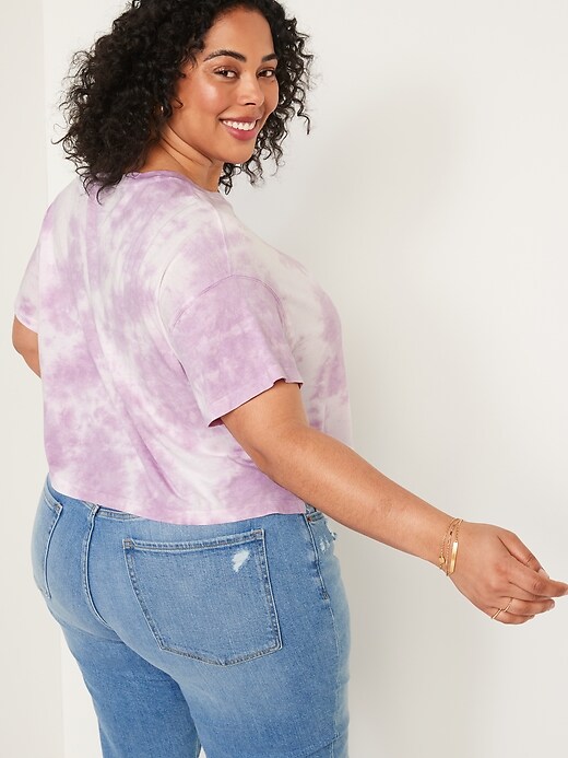 Image number 8 showing, Short-Sleeve Cropped Oversized Tie-Dye T-Shirt