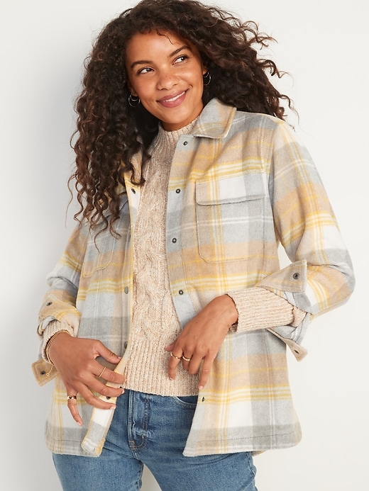 Image number 1 showing, Transitional Plaid Utility Shacket for Women