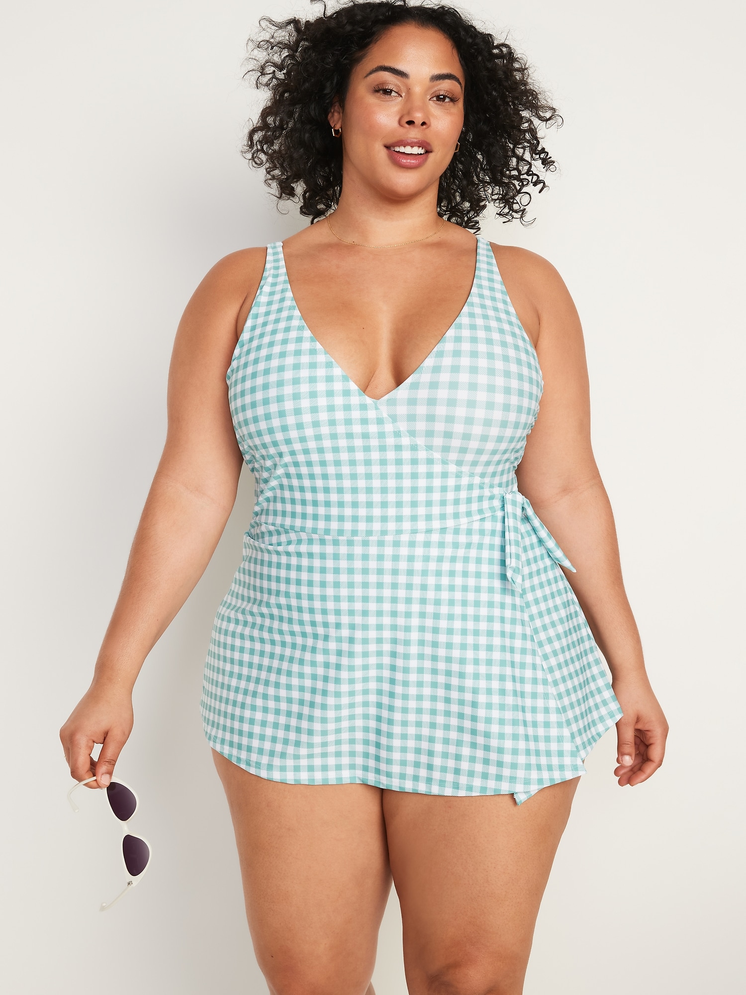VNeck WrapFront OnePiece Swimsuit Dress for Women Old Navy