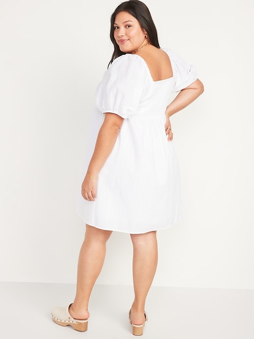 Image number 8 showing, Fit & Flare Puff-Sleeve Seersucker All-Day Mini Dress