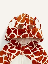 View large product image 3 of 3. Unisex Footed Giraffe-Print Costume One-Piece for Baby