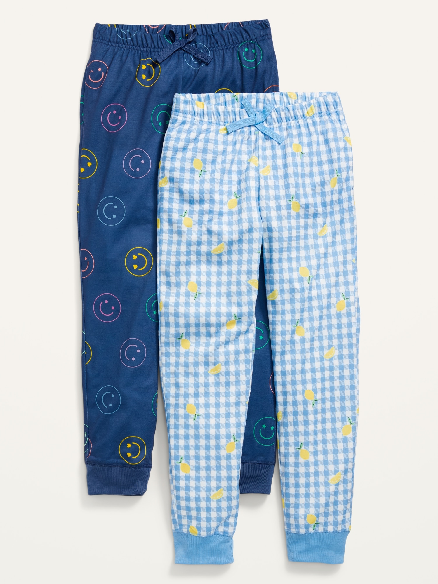 Old Navy Printed Jersey Pajama Joggers 2-Pack for Girls yellow. 1