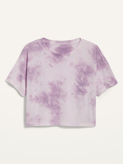 Image number 4 showing, Short-Sleeve Cropped Oversized Tie-Dye T-Shirt