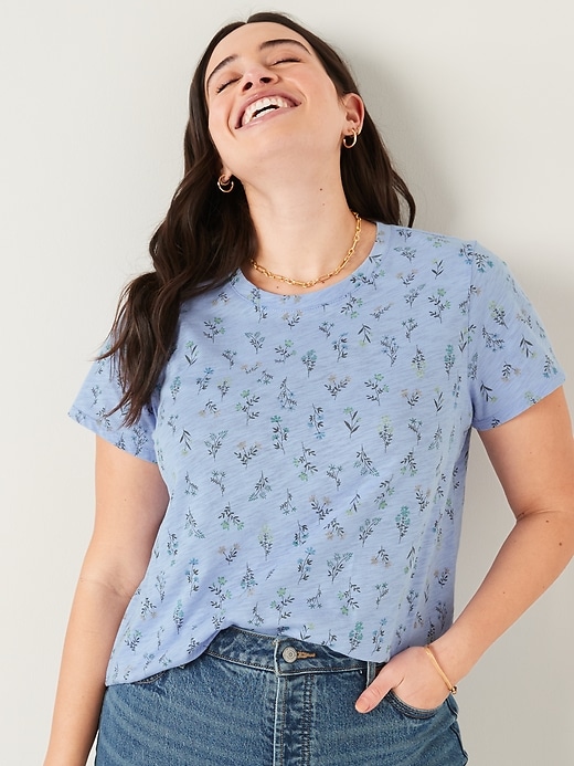 Old Navy EveryWear Printed Slub-Knit T-Shirt for Women. 1