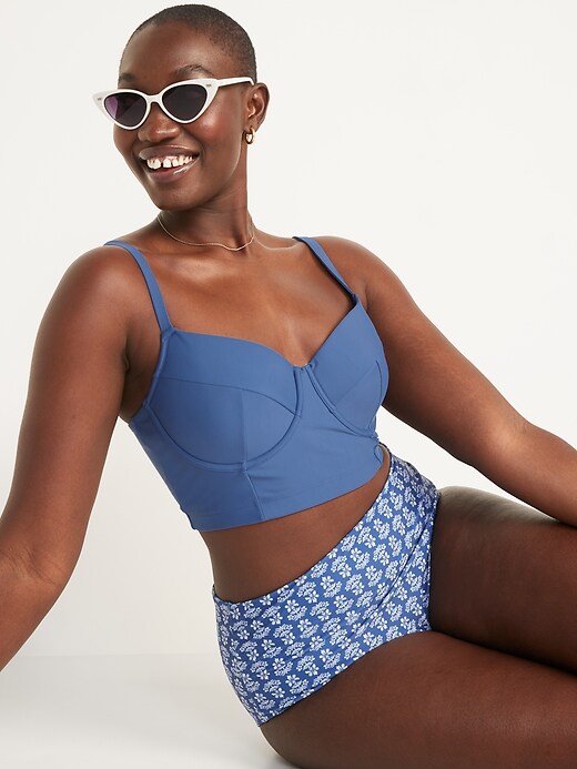 Image number 3 showing, Underwire Longline Swim Top