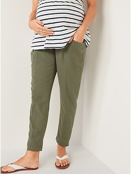 old navy linen maternity pants