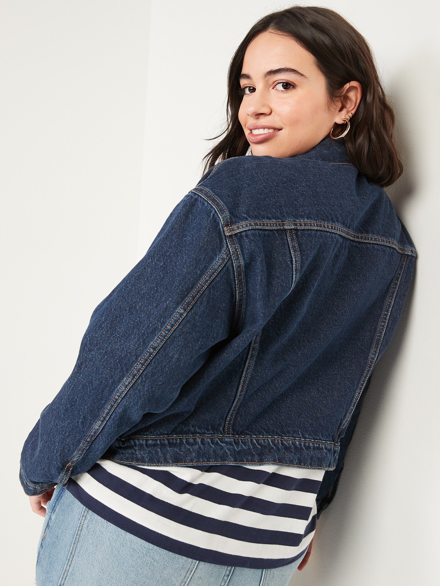 Long-Sleeve Cropped Jean Jacket for Women | Old Navy