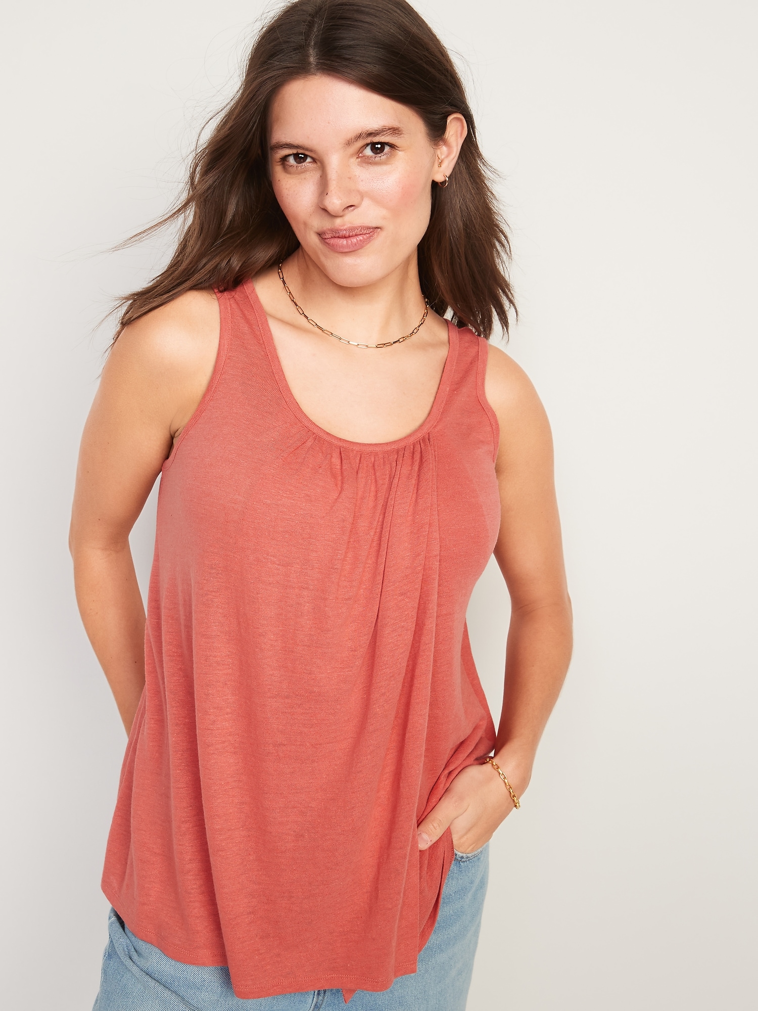 Maternity Sleeveless LinenBlend Jersey Nursing Top Old Navy