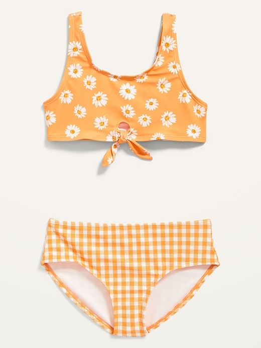 View large product image 1 of 1. Tie-Front Bikini Swim Set for Girls