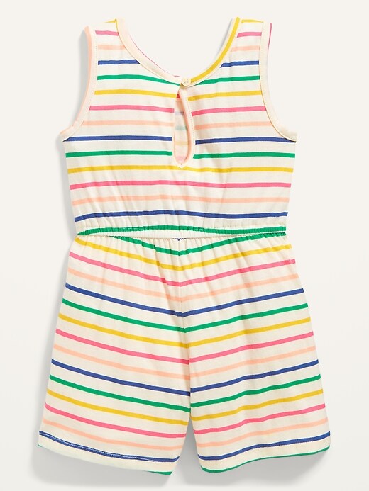 View large product image 2 of 2. Printed Sleeveless Jersey Romper for Toddler Girls