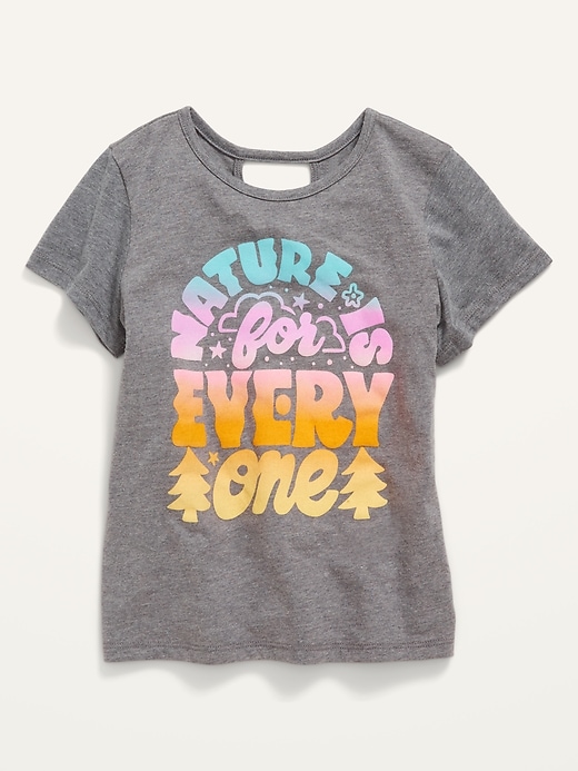 View large product image 1 of 2. Graphic Keyhole-Cutout T-Shirt for Girls