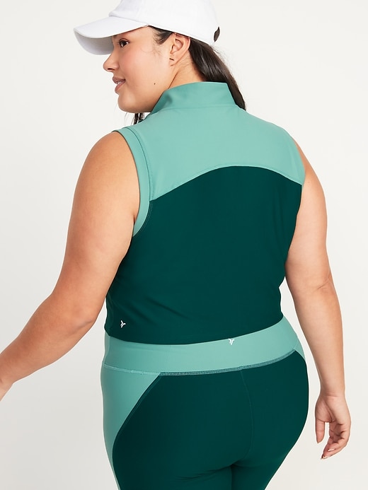 Image number 8 showing, PowerSoft Half Zip Sleeveless Cropped Top