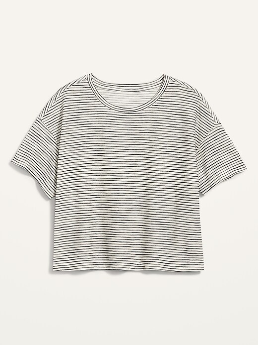 Image number 4 showing, Short-Sleeve Oversized Stripe T-Shirt for Women
